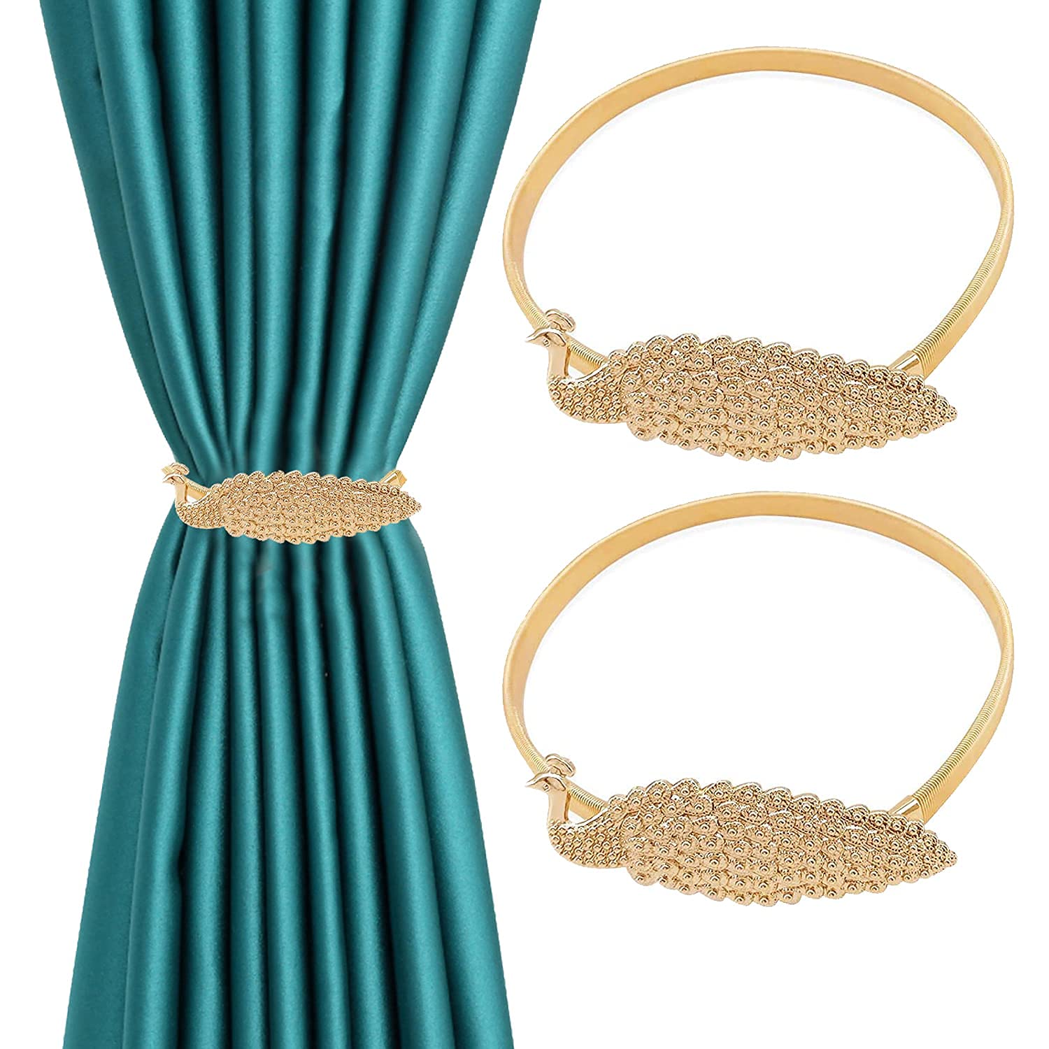 HASTHIP Curtain Tieback Set of 2 Convenient Drape Tie Backs Holdback Holder for Window Draperies Curtain Holders Tieback Wall for Home Decoration HASTHIP Curtain Tieback Set of 2 Convenient Drape Tie Backs Holdback Holder for Window Draperies Curtain Holders Tieback Wall for Home Decoration
